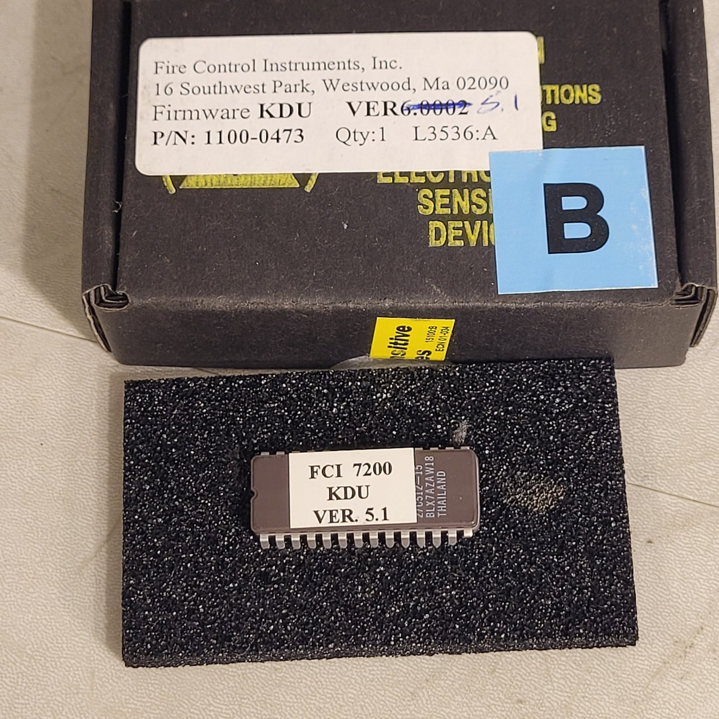 FCI 7200 KDU Ver. 5.1 Firmware Chip Honeywell Fire Control Instruments