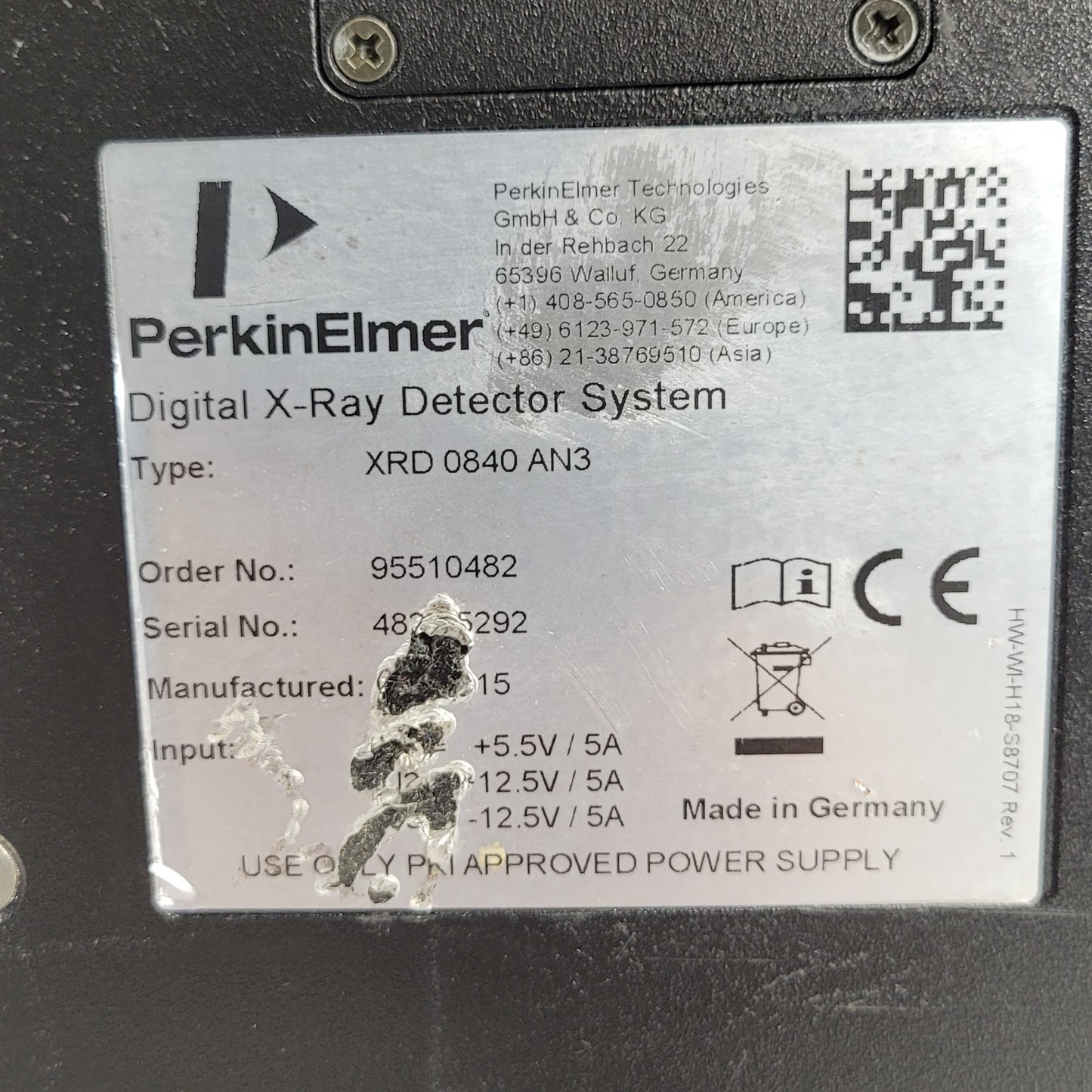 Perkin Elmer Digital a-Si Silicon Detector System XRD 0840 AN3 512x512 Pixels
