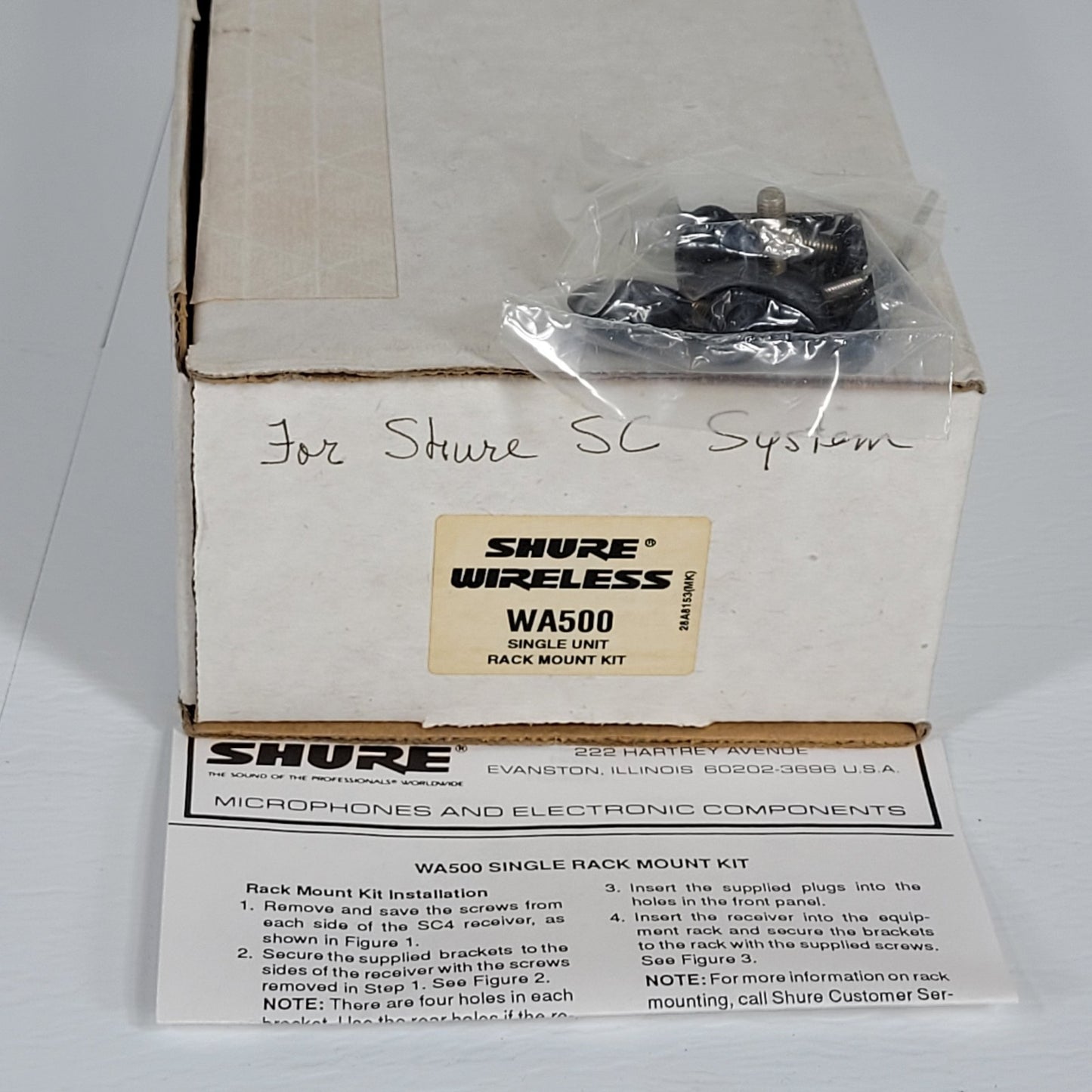 Shure Wireless WA500 Rack Kit for single SC LX UC receiver