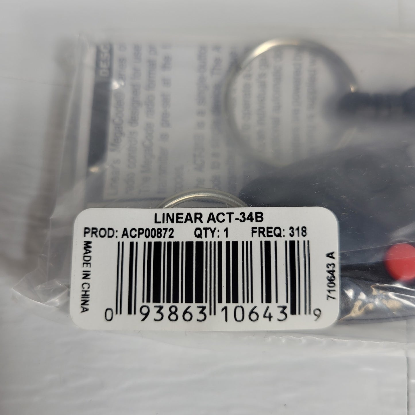 Keri Linear ACT-31B 4-Channel Block Coded Key Ring Transmitter Programable Fob