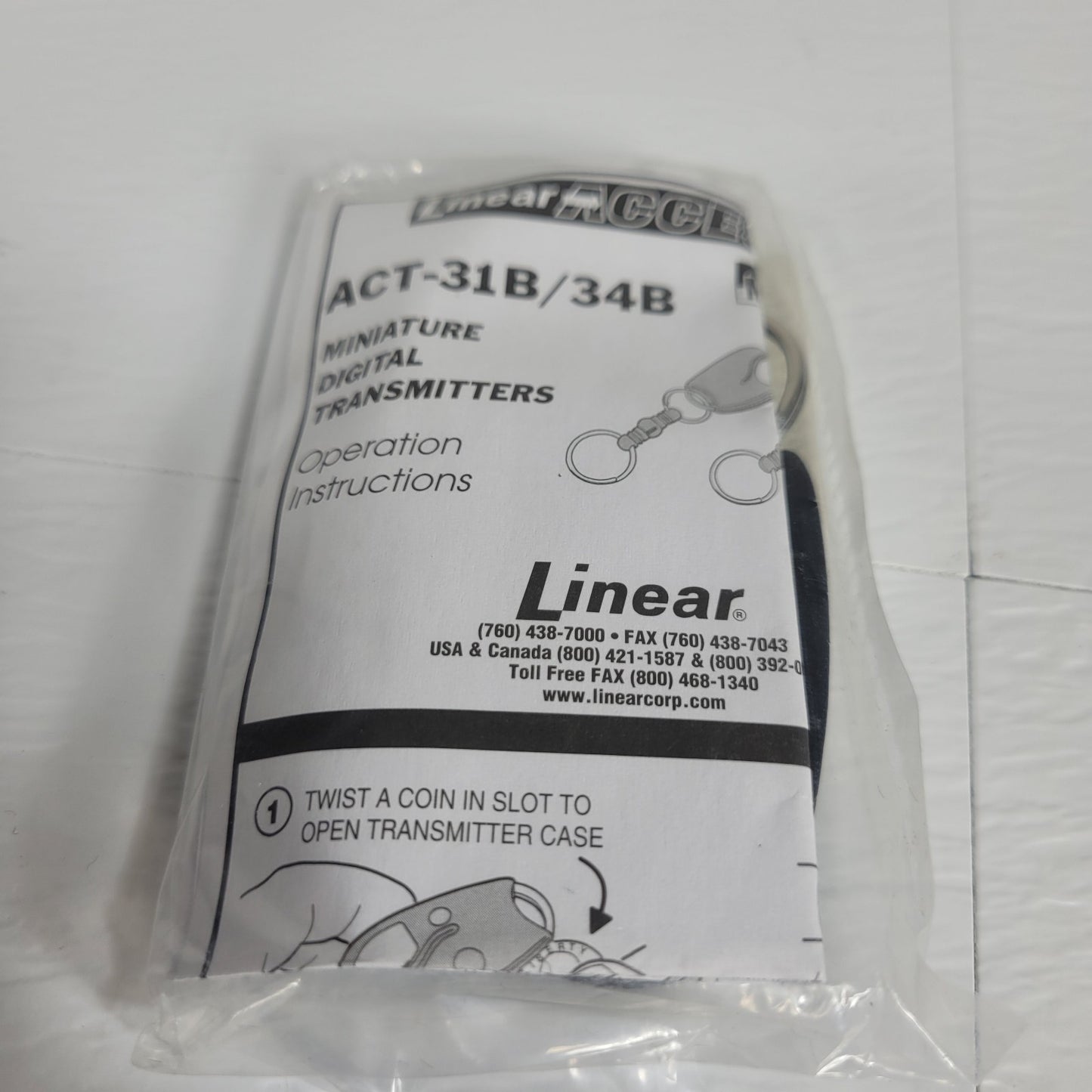 Keri Linear ACT-31B 4-Channel Block Coded Key Ring Transmitter Programable Fob