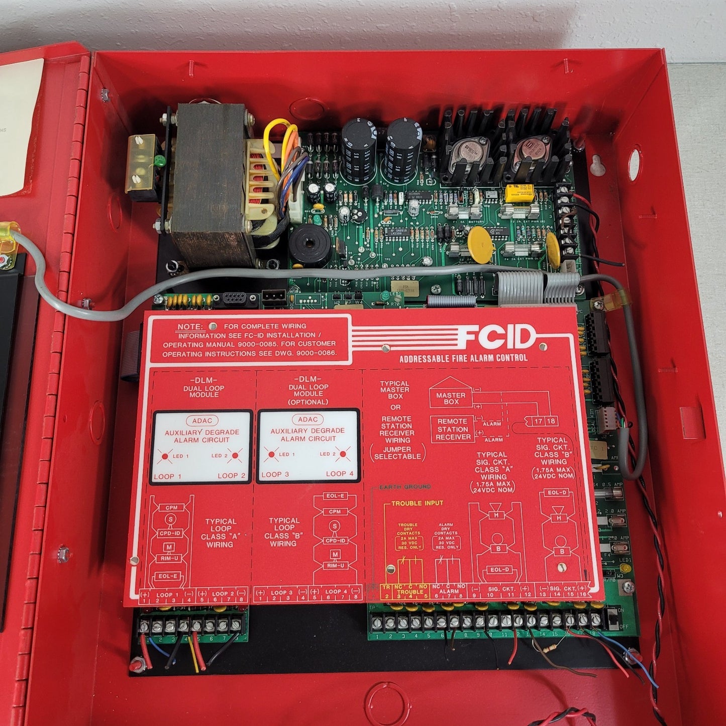 FCI Gamewell FCID Addressable Fire Alarm Control Panel Red FC-ID DLM 9000-0086