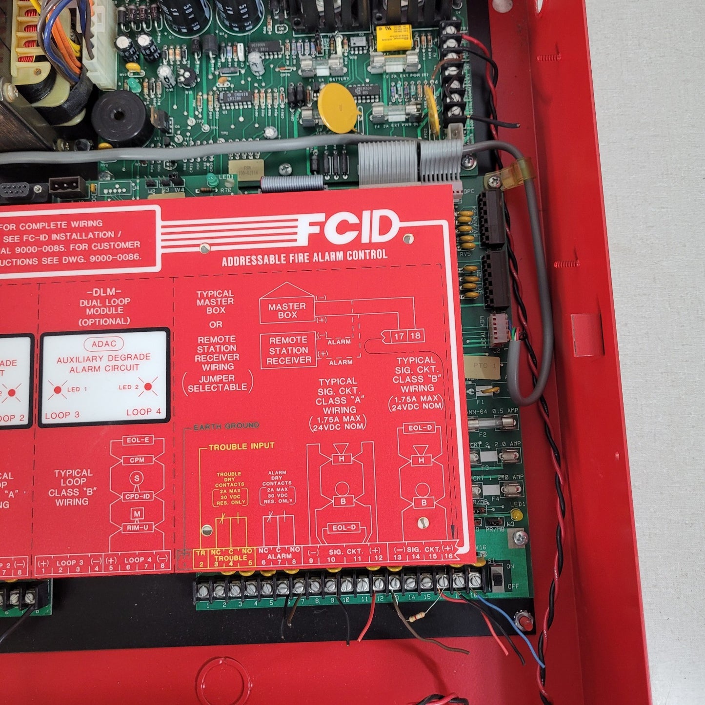 FCI Gamewell FCID Addressable Fire Alarm Control Panel Red FC-ID DLM 9000-0086