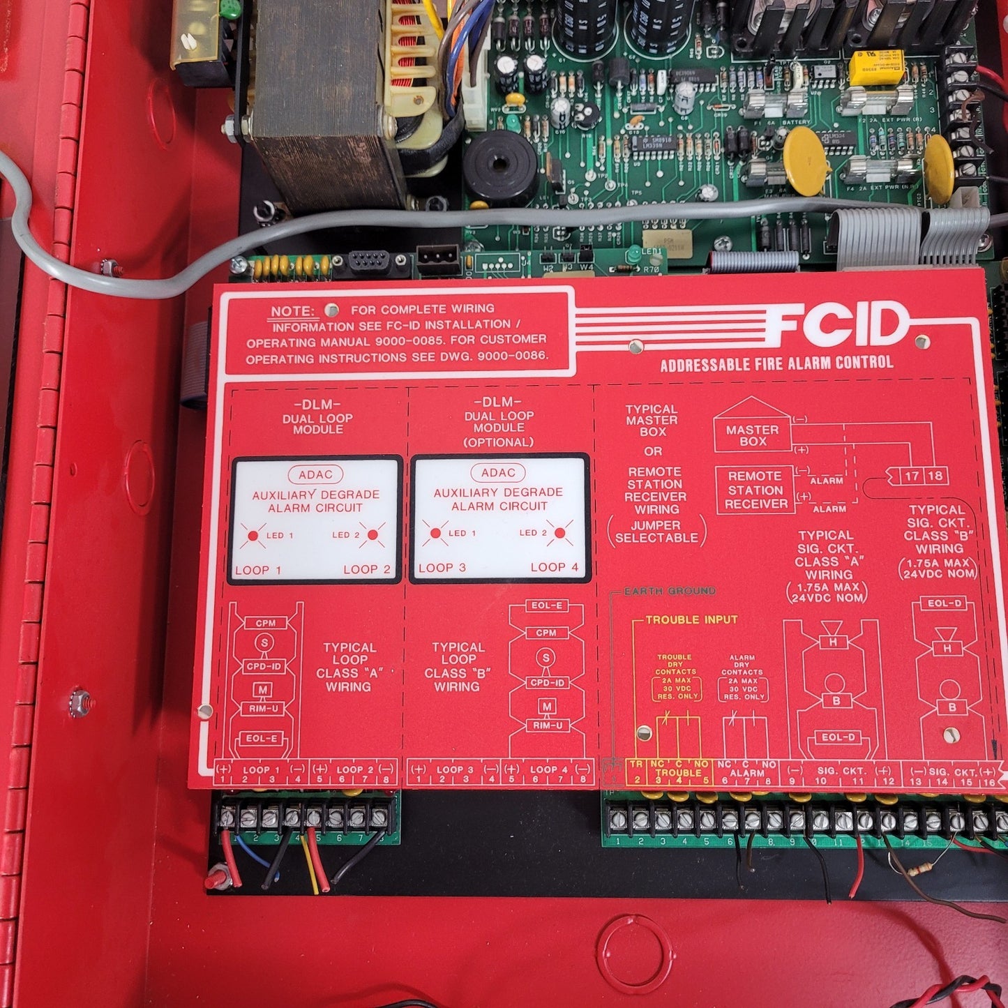 FCI Gamewell FCID Addressable Fire Alarm Control Panel Red FC-ID DLM 9000-0086