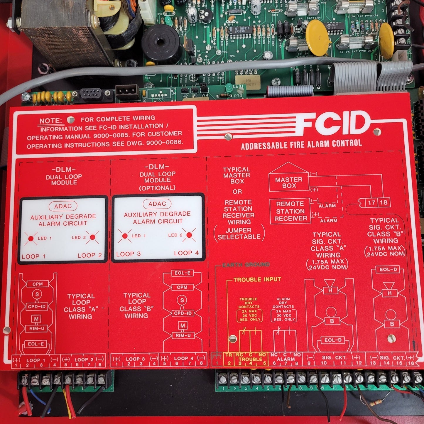 FCI Gamewell FCID Addressable Fire Alarm Control Panel Red FC-ID DLM 9000-0086