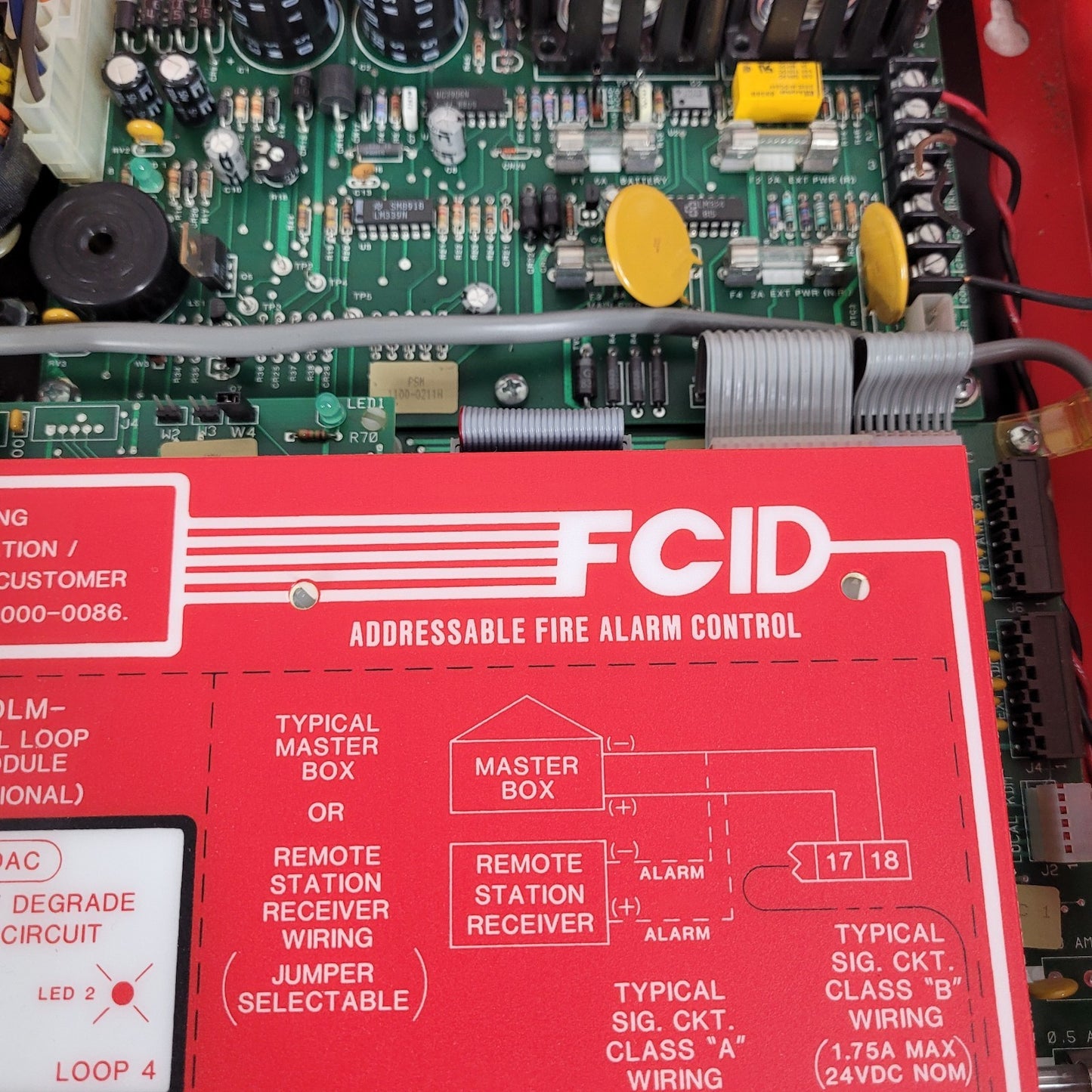 FCI Gamewell FCID Addressable Fire Alarm Control Panel Red FC-ID DLM 9000-0086