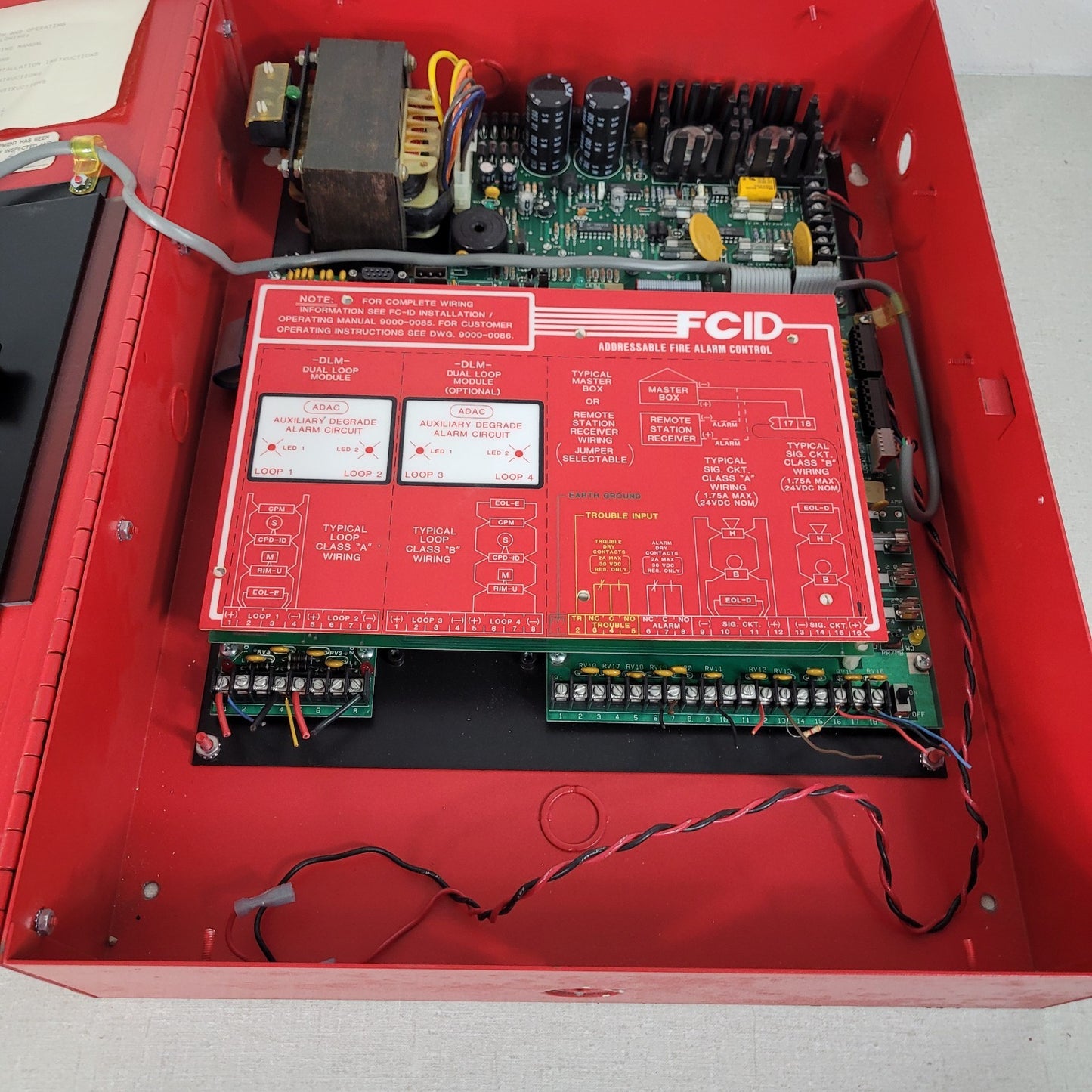 FCI Gamewell FCID Addressable Fire Alarm Control Panel Red FC-ID DLM 9000-0086
