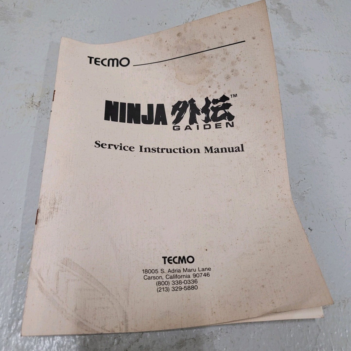 Vintage Tecmo Ninja Gaiden Arcade Cabinet Game 1988 - Tested Working
