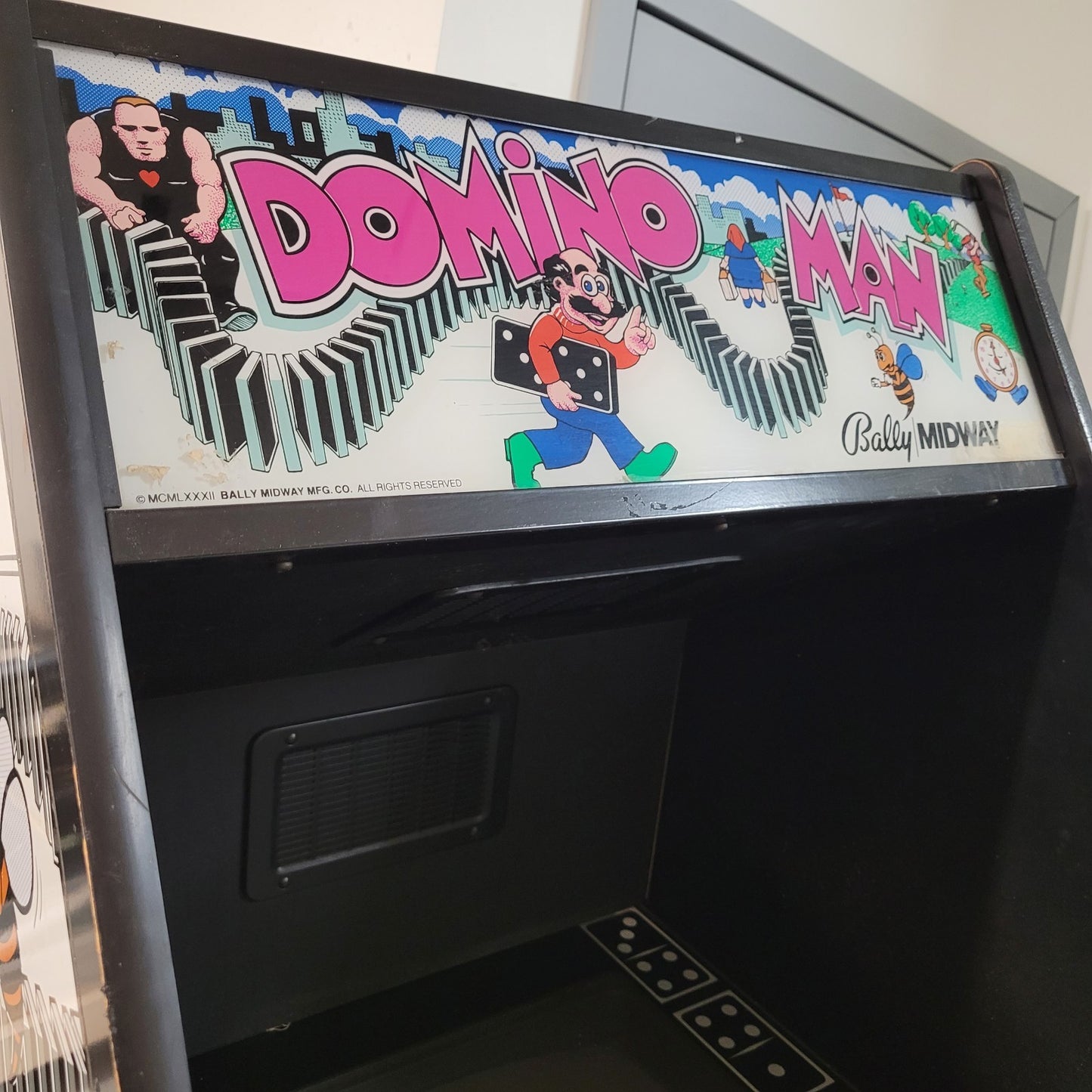 Vintage Bally Midway Domino Man Arcade Cabinet Video Game 1982 - PARTS ONLY