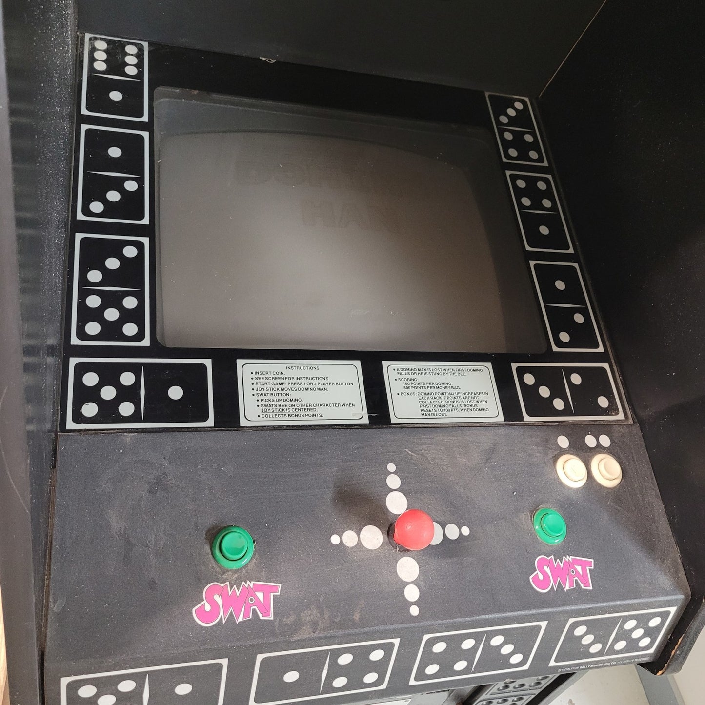 Vintage Bally Midway Domino Man Arcade Cabinet Video Game 1982 - PARTS ONLY
