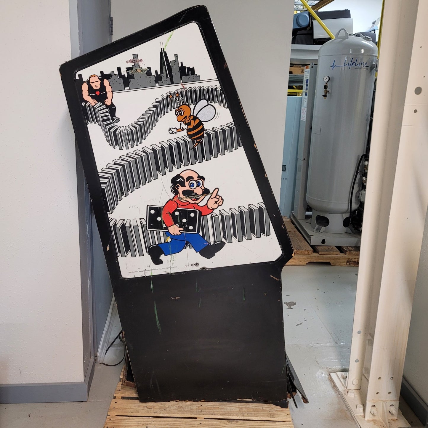 Vintage Bally Midway Domino Man Arcade Cabinet Video Game 1982 - PARTS ONLY