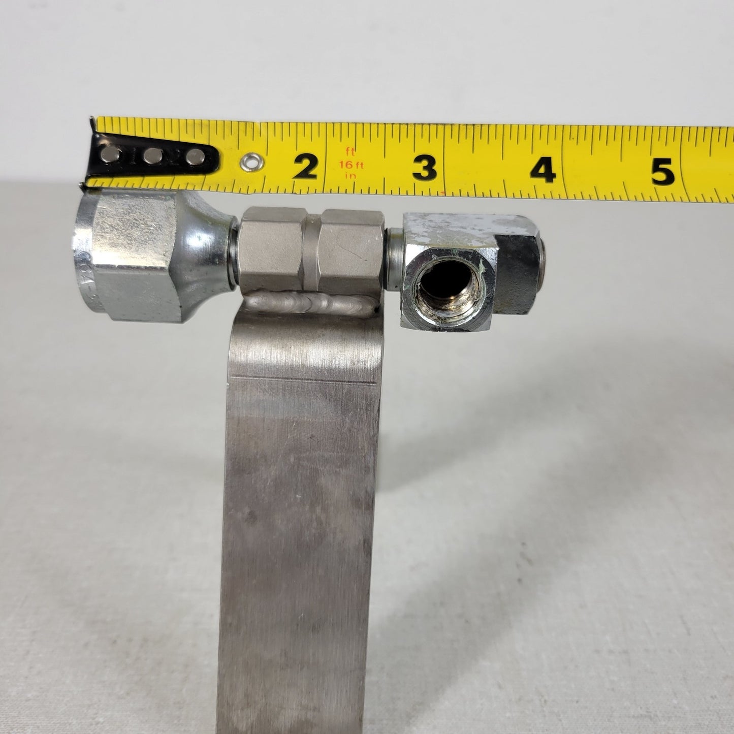 Hose Fitting Bracket CGA580 7/8" Nut To Right Angle T Fitting 1/2" NPT Thread