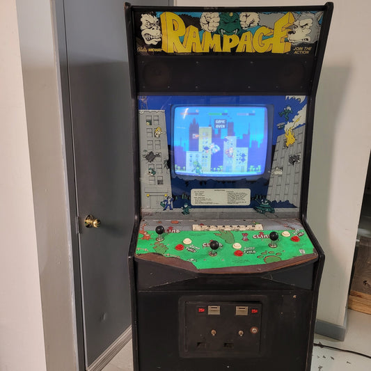 Vintage Bally Midway Rampage Arcade Cabinet Video Game 1986 - Tested Working