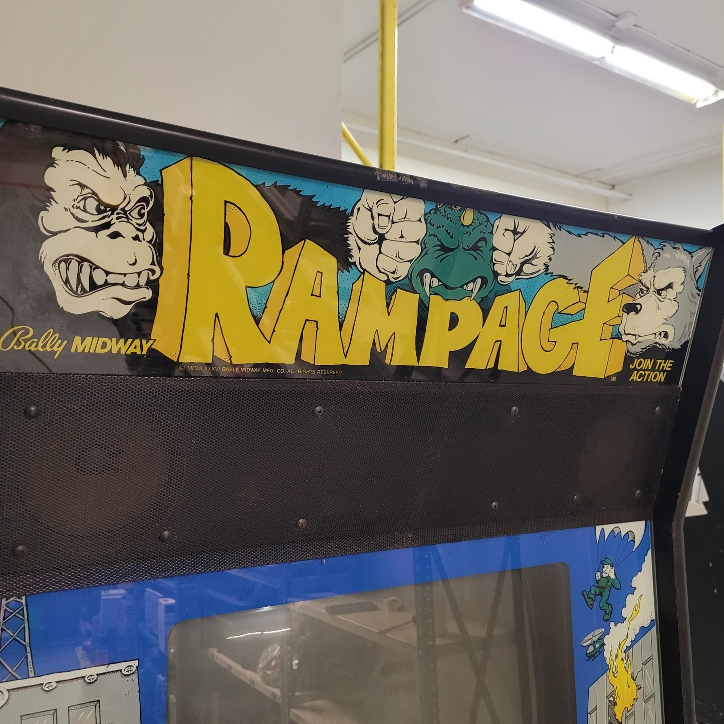 Vintage Bally Midway Rampage Arcade Cabinet Video Game 1986 - Tested Working