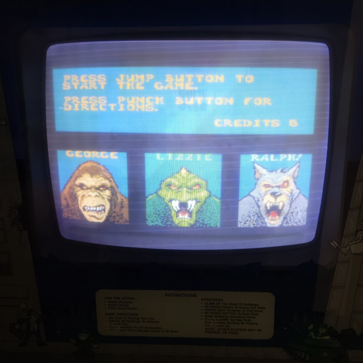 Vintage Bally Midway Rampage Arcade Cabinet Video Game 1986 - Tested Working