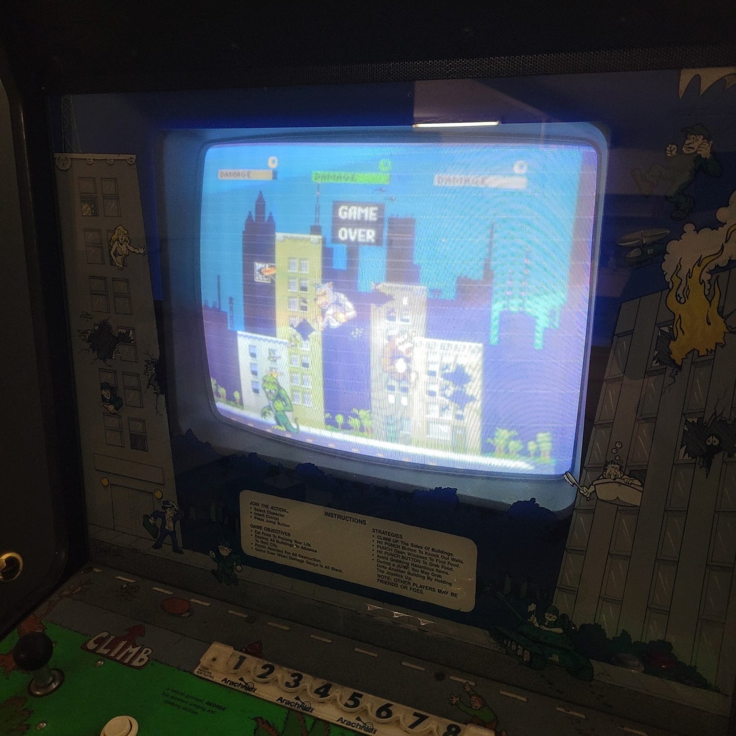 Vintage Bally Midway Rampage Arcade Cabinet Video Game 1986 - Tested Working