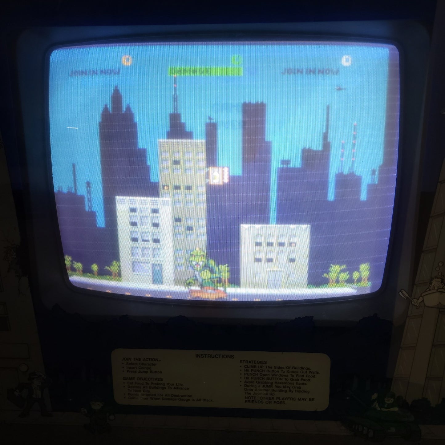 Vintage Bally Midway Rampage Arcade Cabinet Video Game 1986 - Tested Working