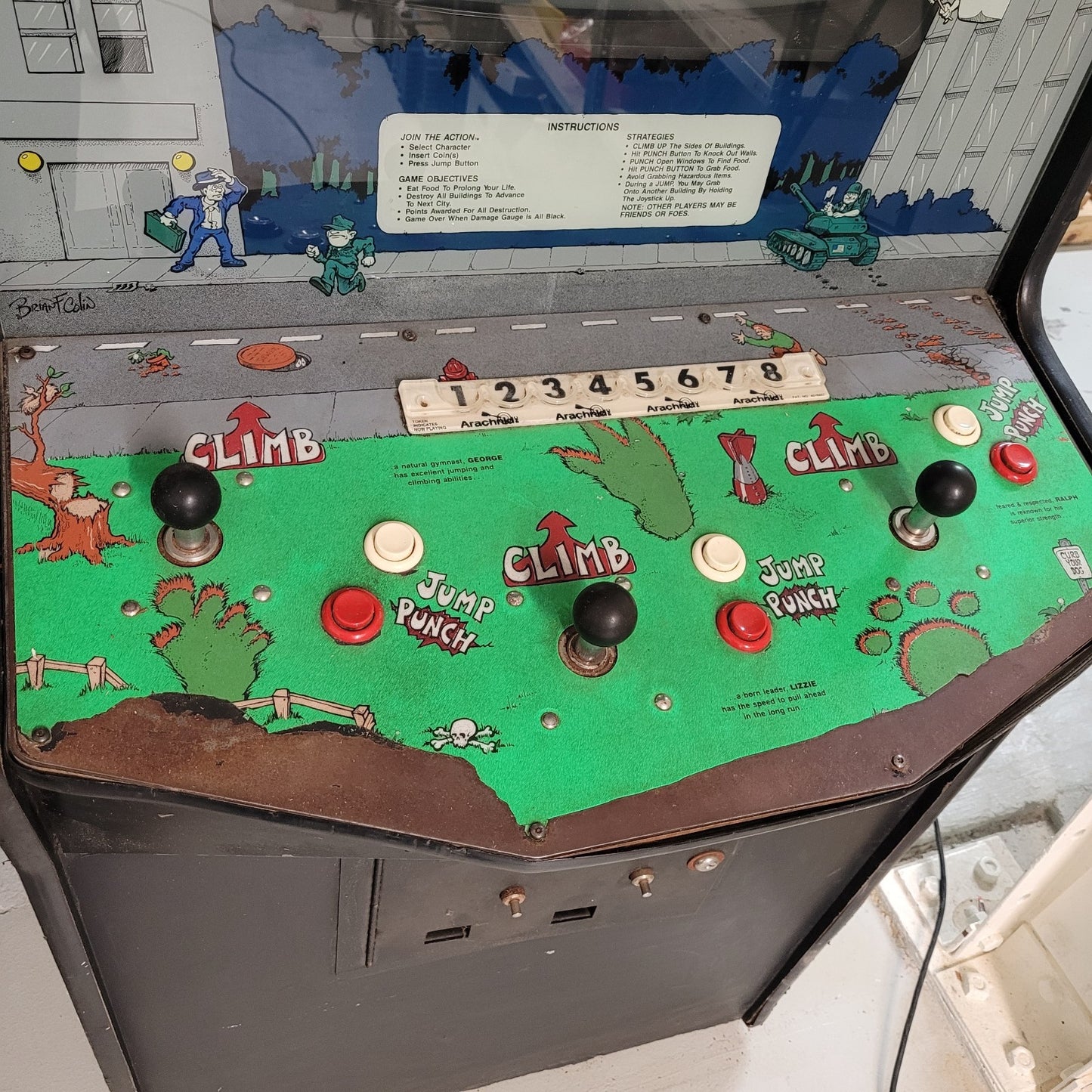 Vintage Bally Midway Rampage Arcade Cabinet Video Game 1986 - Tested Working