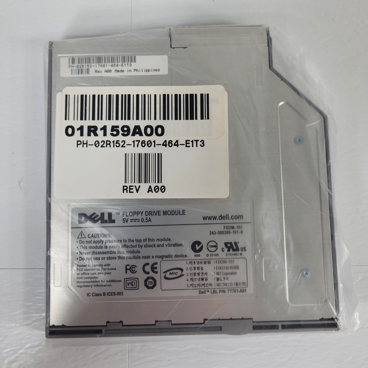 Dell 7T761-A01 REVA00 Floppy Drive Module IC Class B ICES-003