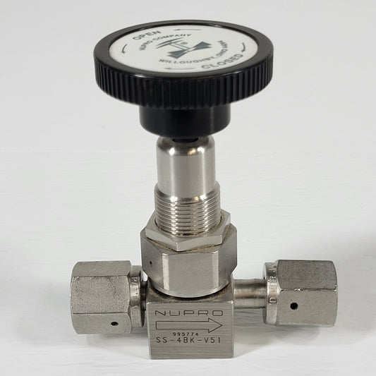 Nupro SS-4BK-V51 Manual Bellows Valve Stainless Steel VCR 316 Face Seal Vacuum