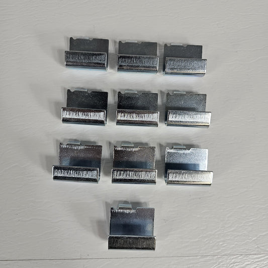 Lot of 10 Borroughs Pan Shelf Shelving Clips Heavy Duty Galvanized Saddle Box