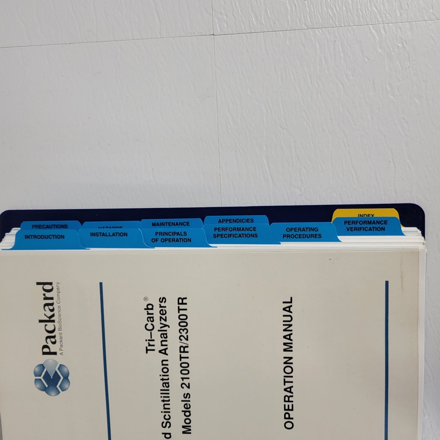 Packard Tri-Carb Liquid Scintillation Analyzer Operation Manual 2100TR/2300TR