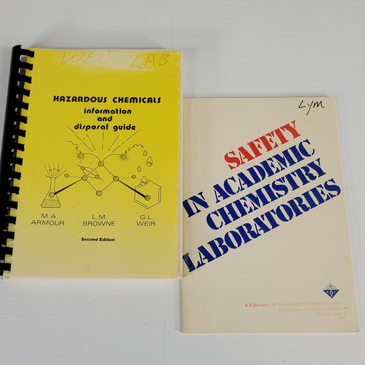 Hazardous Chemical Safety Book Set Academic Chemistry Labs & Disposal Guide 1984
