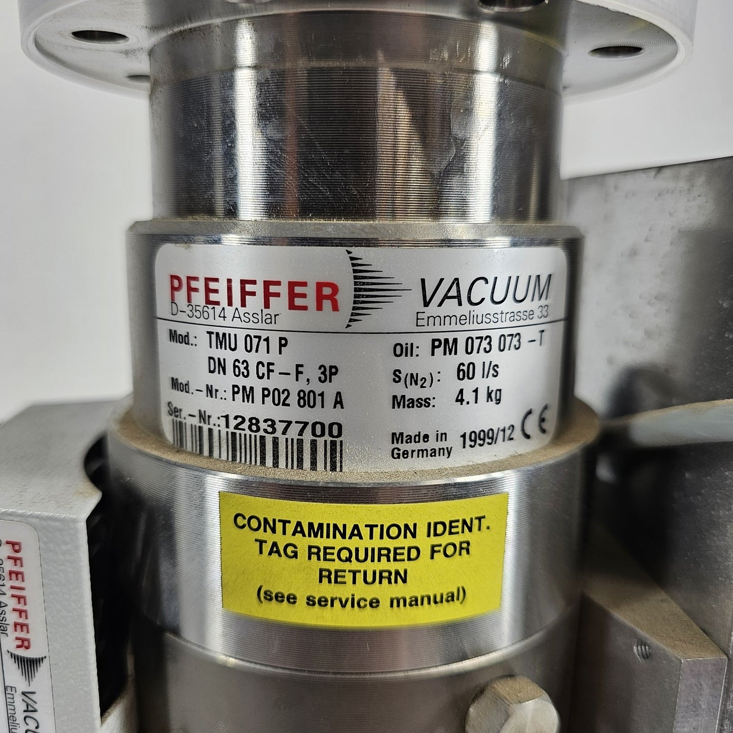 FOR PARTS Pfeiffer High Vacuum Turbo Pumping Station TSU 071E TMU 071 P TC 600
