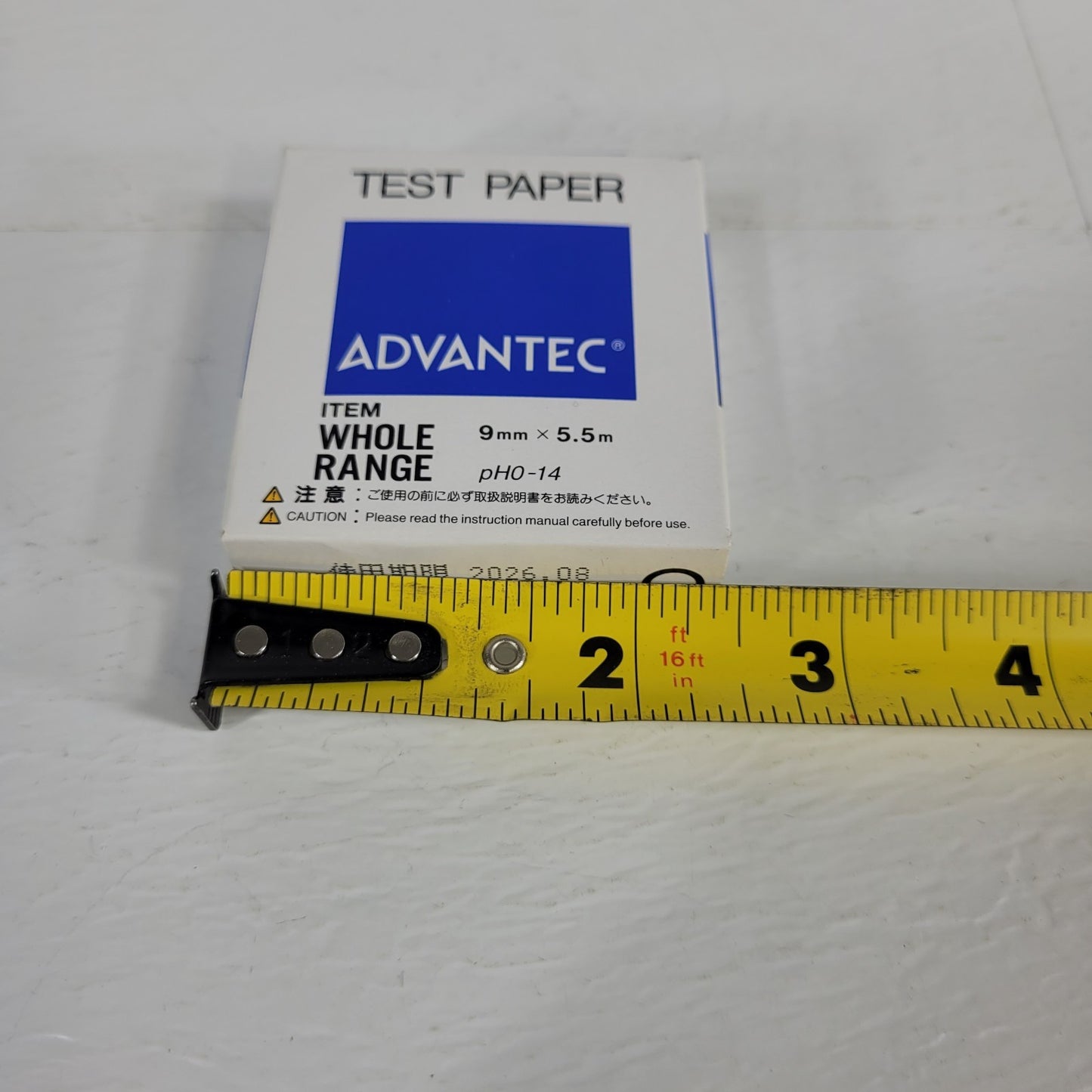 Advantec pH Test Paper Roll Whole Range 0-14pH 9mm 5.5M Long