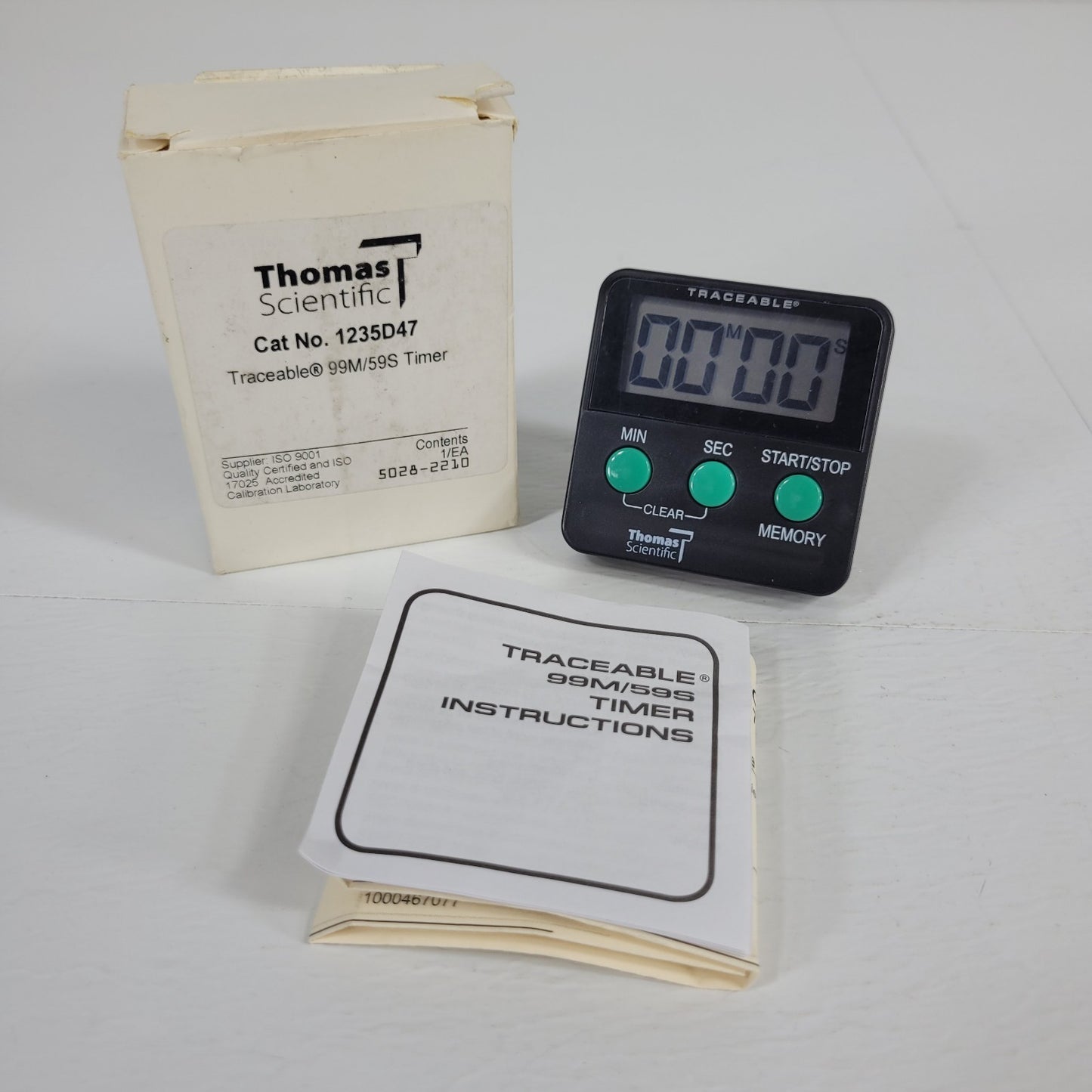 Thomas Scientific Traceable 99M/59S Laboratory Stopwatch Timer Device 1235D47
