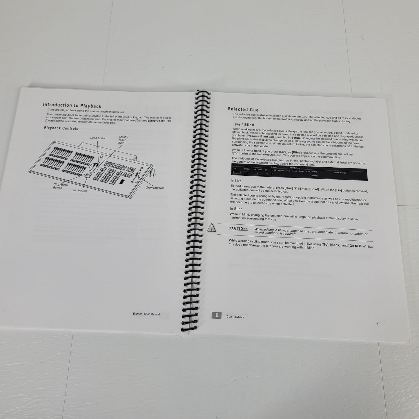 ETC Element Light Board User Manual Version 1.6 and Eos Family Supplement Packet