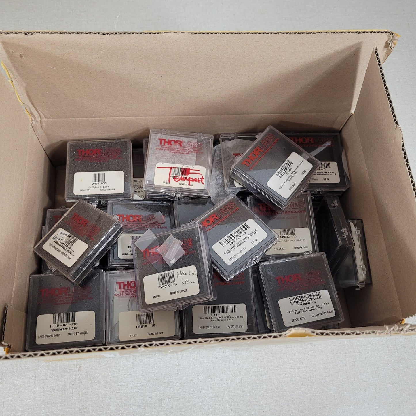 Lot of 52 THORLABS Optics Box Lot Set 1" BX01 BX03 - Box Only