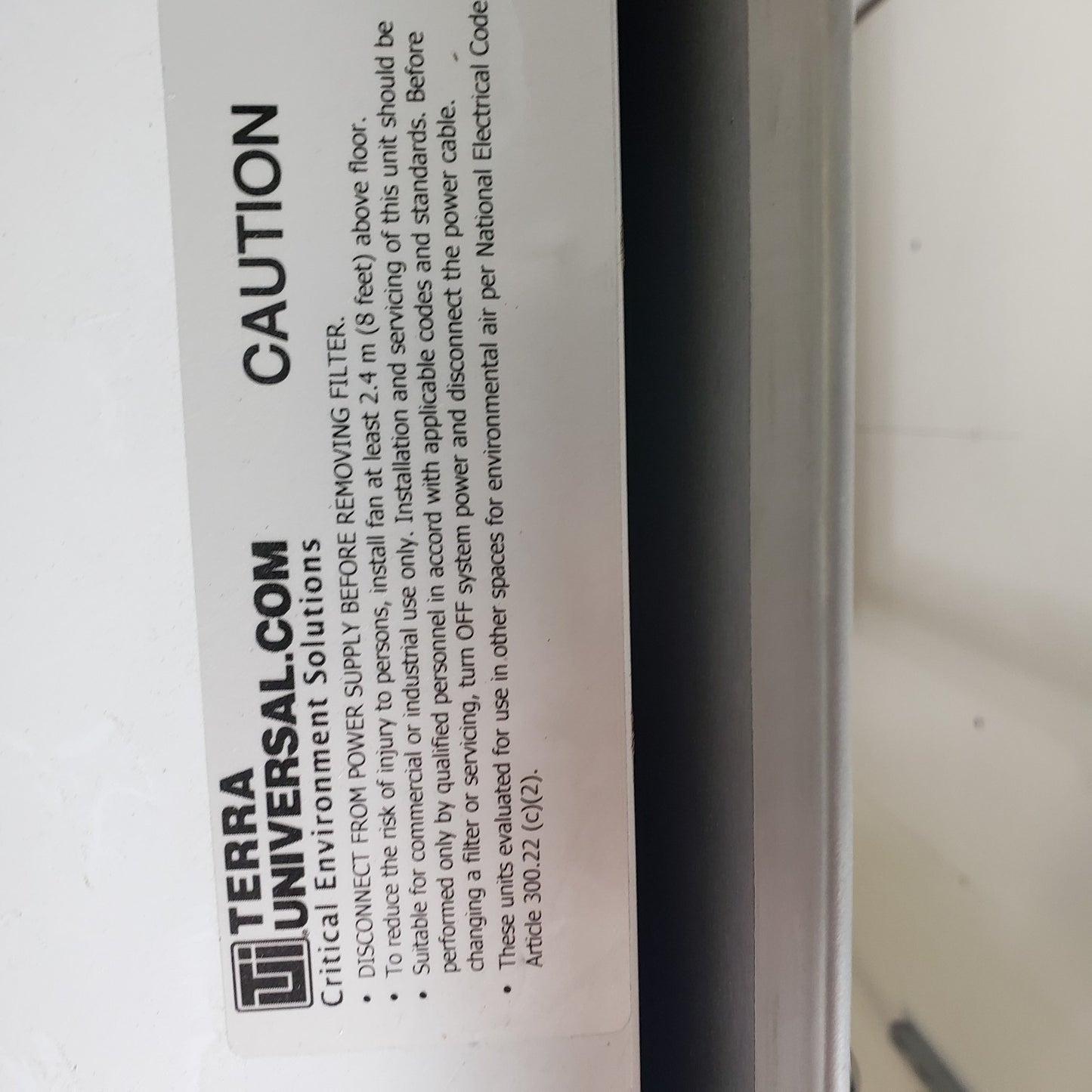 TESTED WORKS Terra Universal Whisperflow Clean Hood 1688-91A-48-SD 4'W x 2'D
