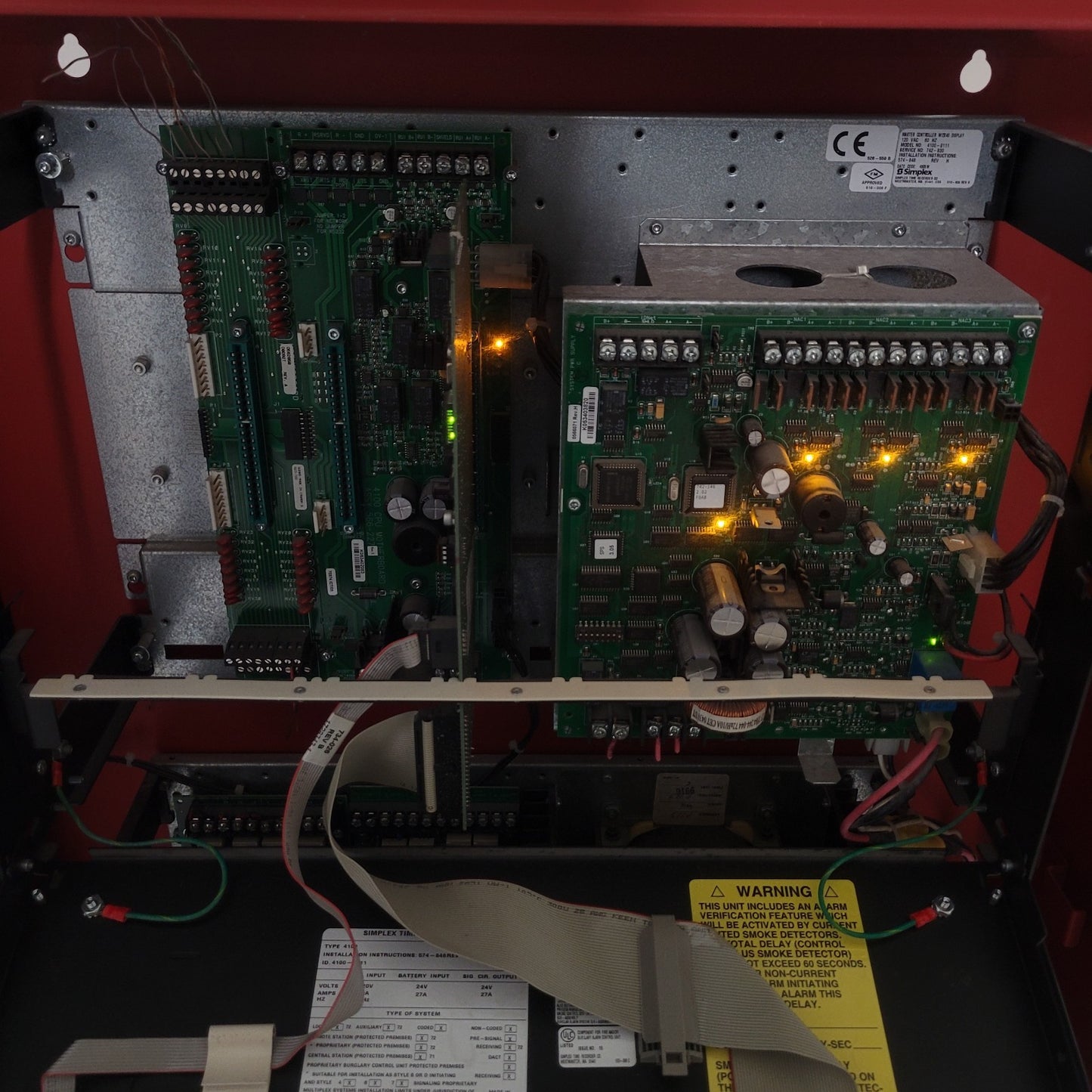 Simplex 4100 TrueAlarm Fire Alarm Control Panel Cabinet Assembly TESTED