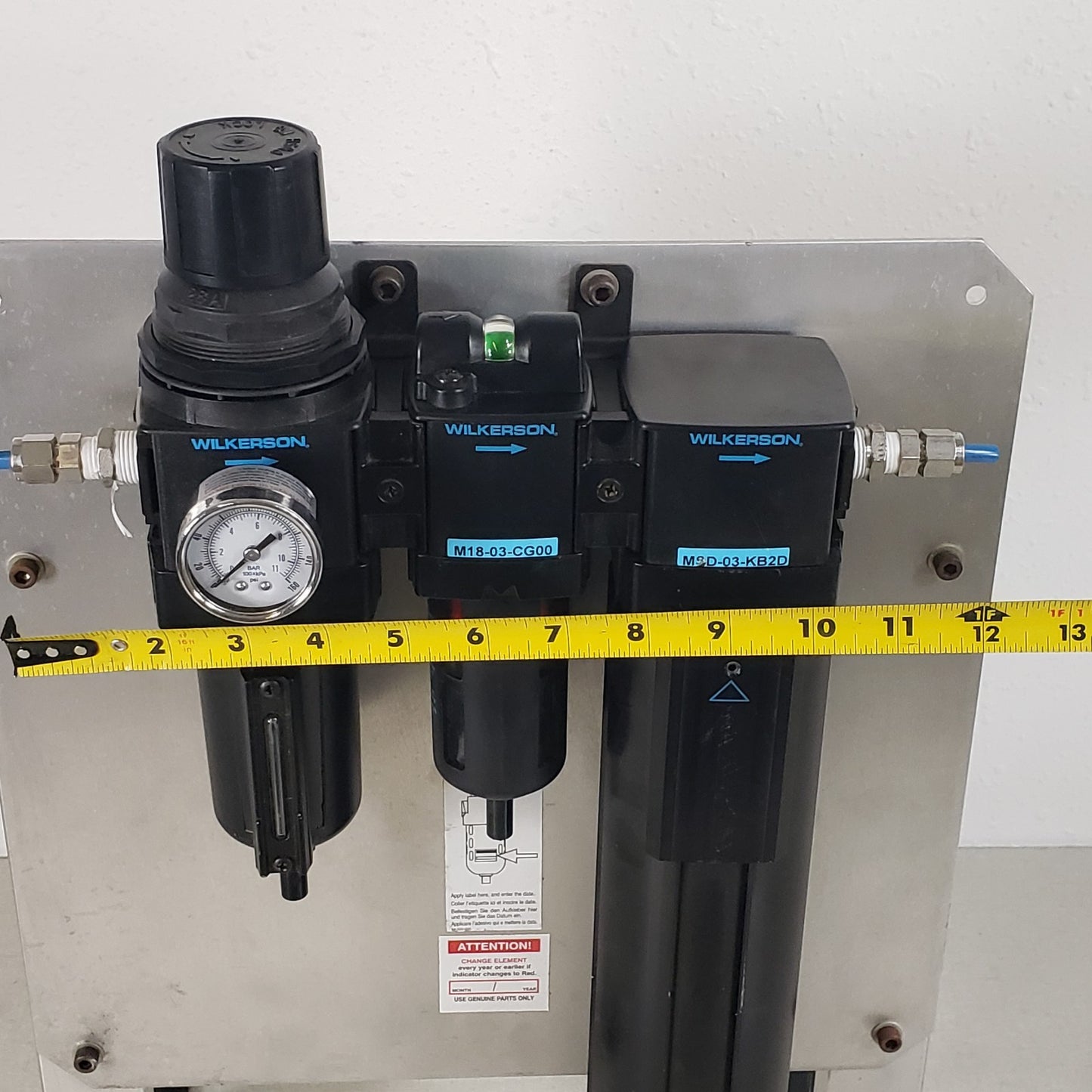 Wilkerson B28-03FHG0 M18-03-CG00 MSD-03-KB2D Compressed Air Filtration System