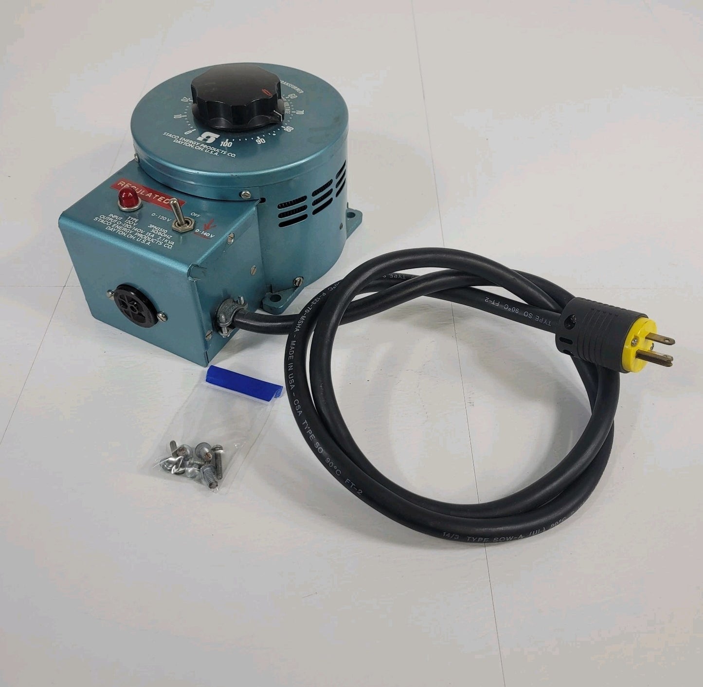 TESTED WORKS Staco 3PN1510 Variable Autotransformer Variac 120V 15A 2.1kVA Fused