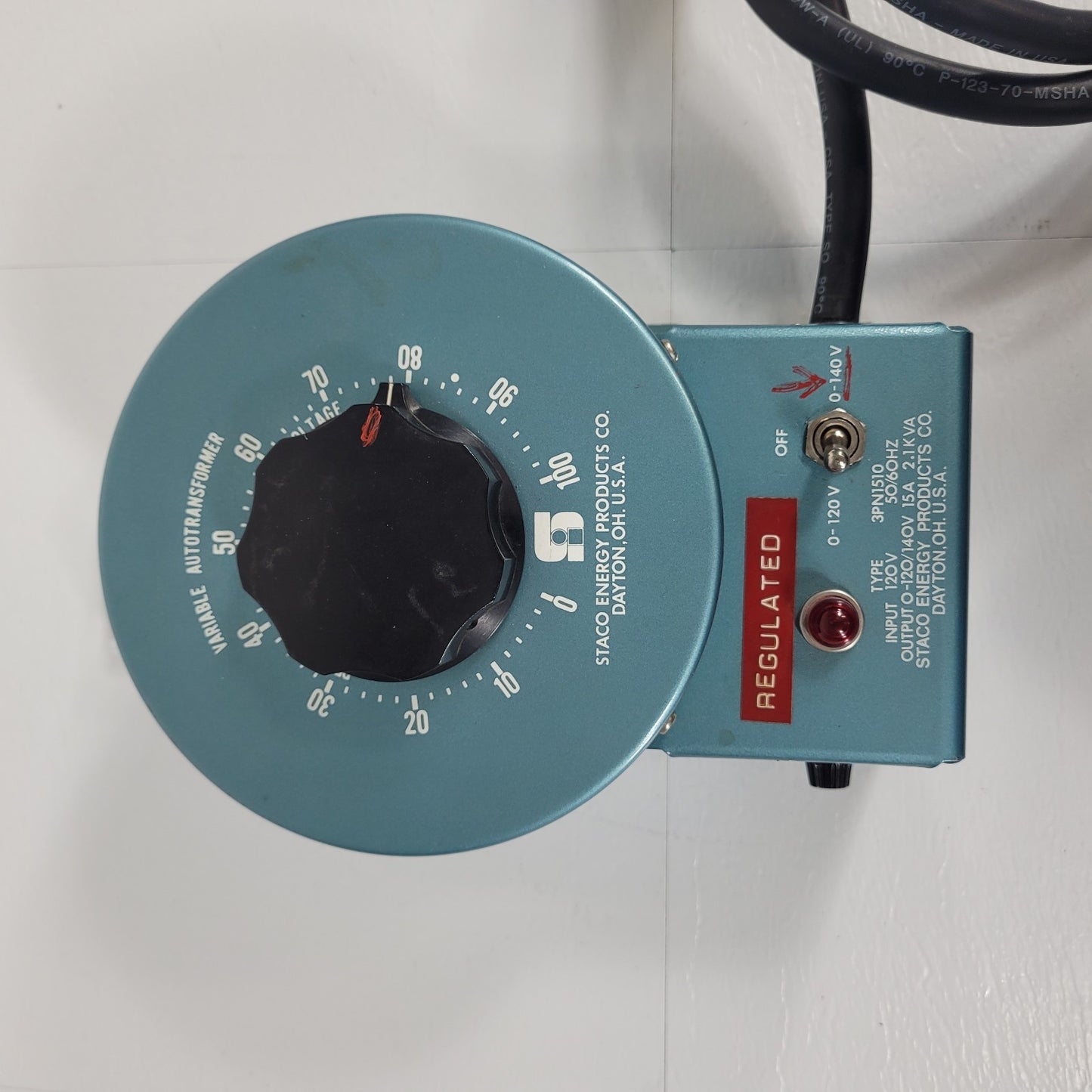 TESTED WORKS Staco 3PN1510 Variable Autotransformer Variac 120V 15A 2.1kVA Fused