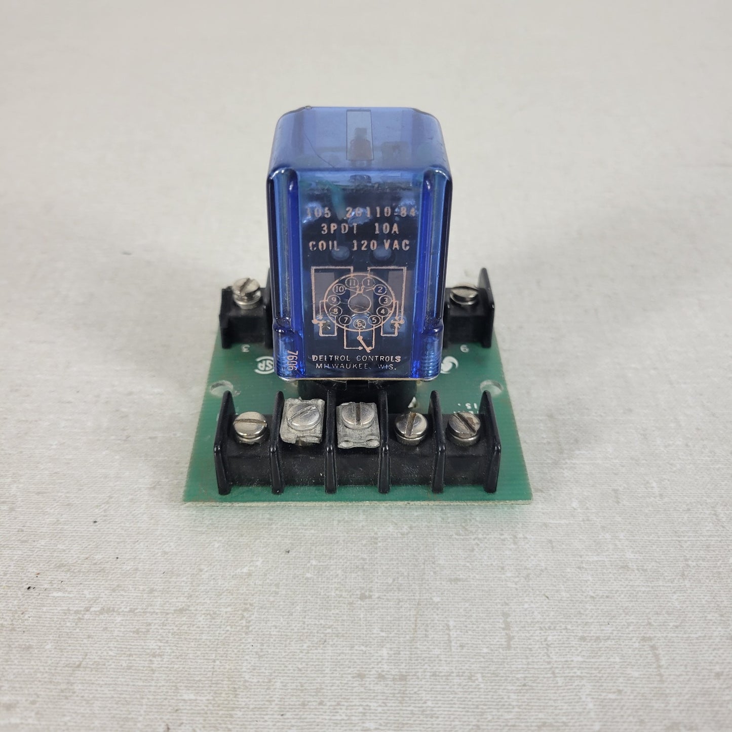 Deltrol 20110-84 3PDT 10A 120V Coil with Breakout Connector Board