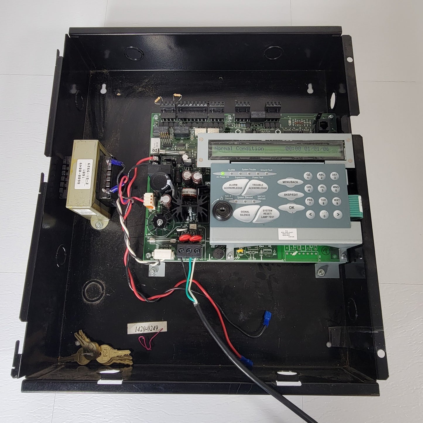 FCI Gamewell 7100 L3012B Fire Alarm Control Panel Box BF-9511 SLC Multiprocessor