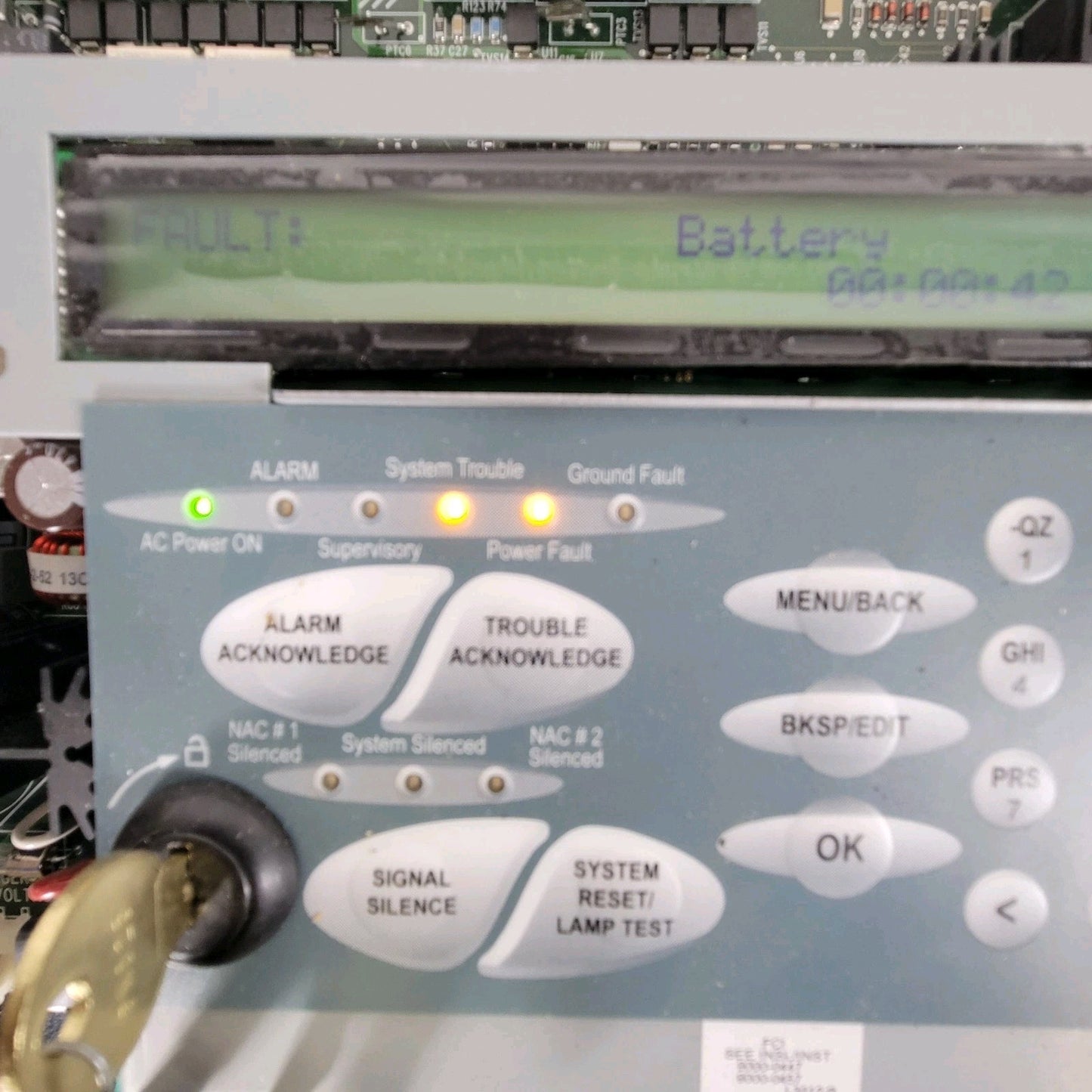 FCI Gamewell 7100 L3012B Fire Alarm Control Panel Box BF-9511 SLC Multiprocessor