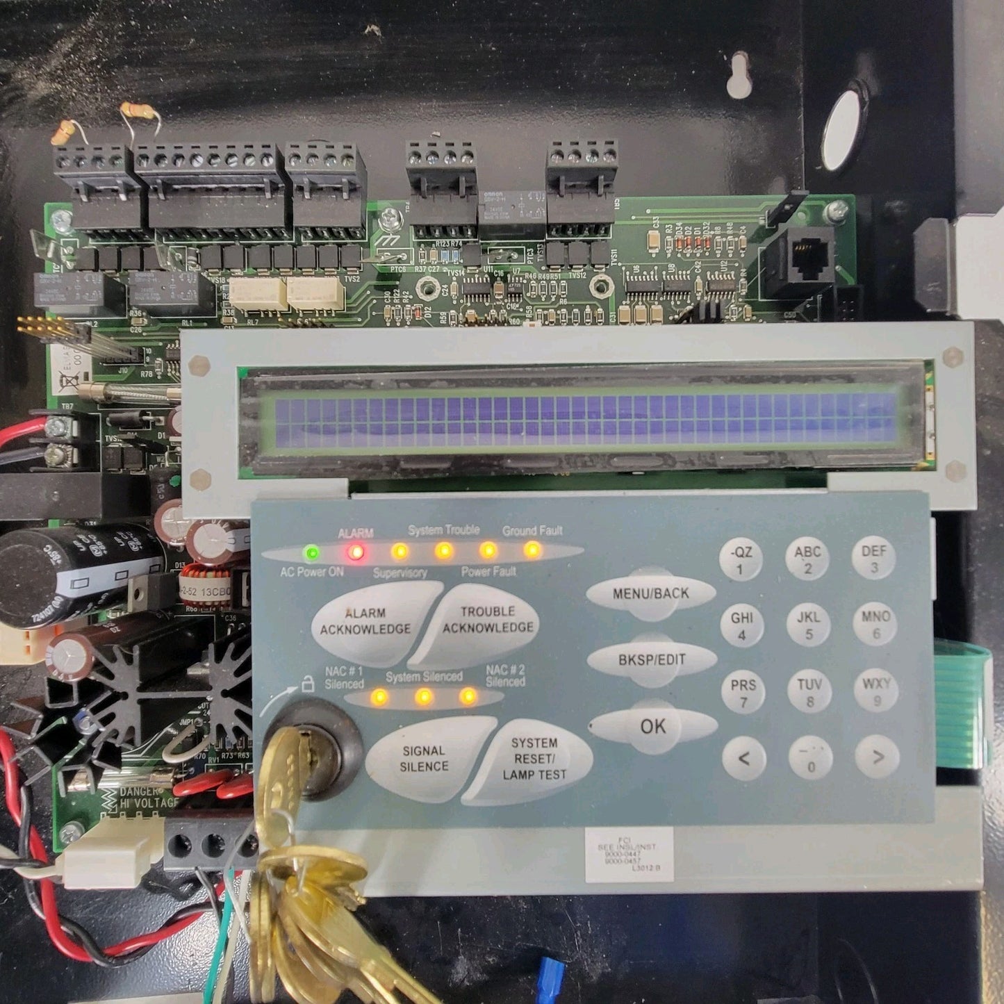 FCI Gamewell 7100 L3012B Fire Alarm Control Panel Box BF-9511 SLC Multiprocessor
