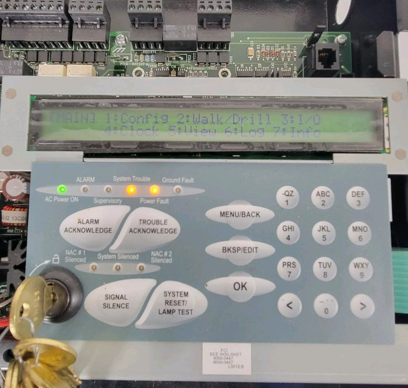 FCI Gamewell 7100 L3012B Fire Alarm Control Panel Box BF-9511 SLC Multiprocessor