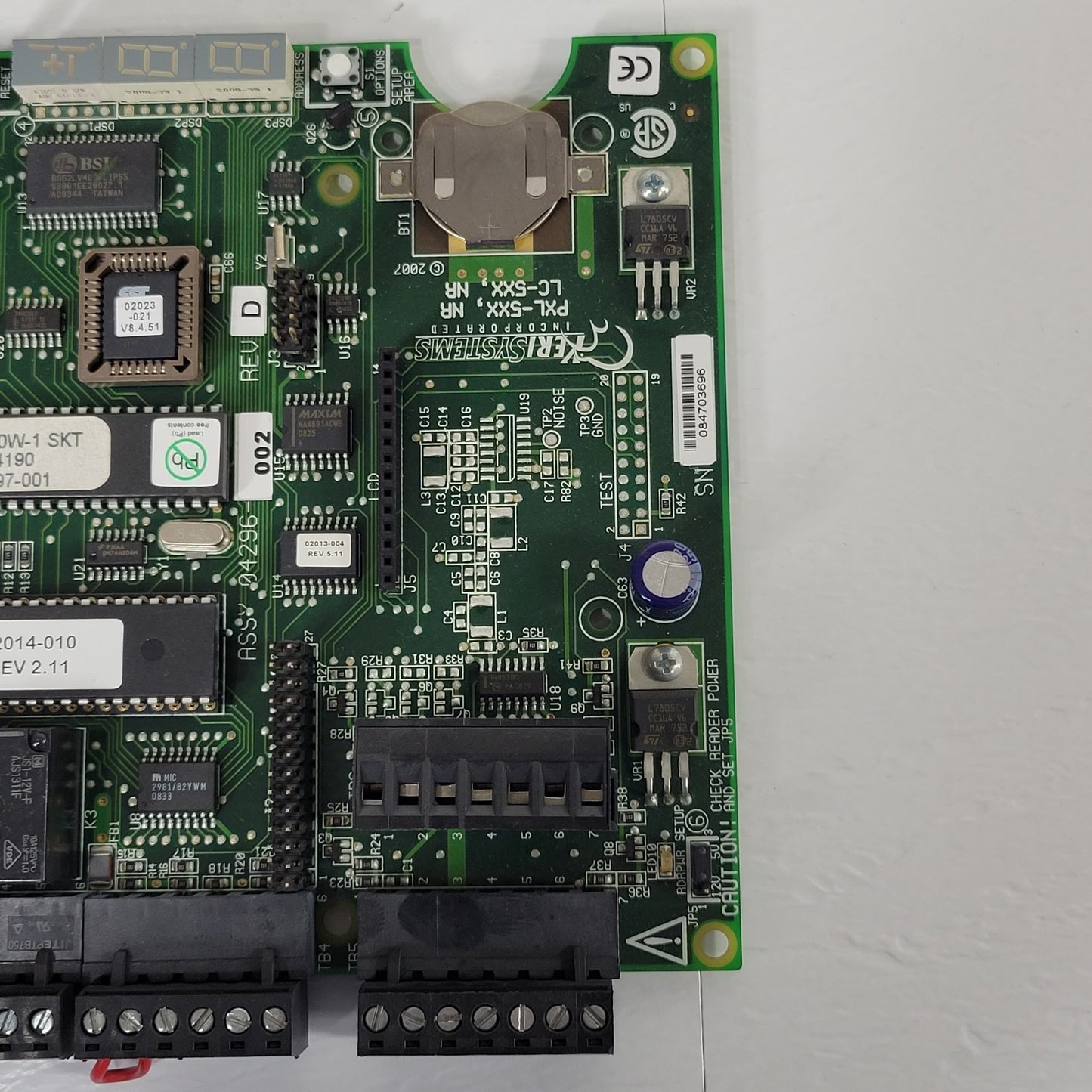 Keri Systems PXL-5XX NR LC-5XX NR Single Door Alarm Circuit Board 04296-002 D