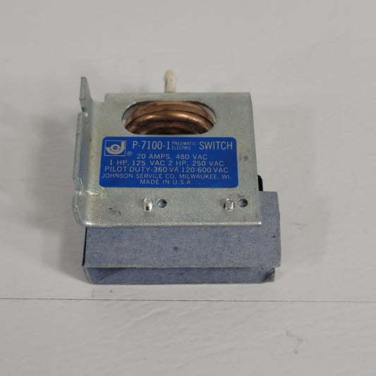 Johnson Service Co P-7100-1 Pneumatic Electric Switch 20A 480VAC SPDT