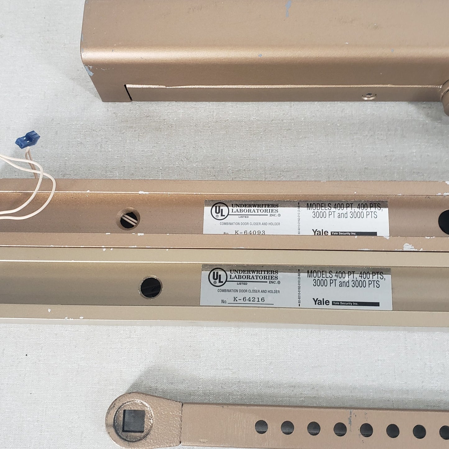 Yale Door Rail Closer Parts Bronze Finish Not Complete Set 400PT 400PTS 3000PT