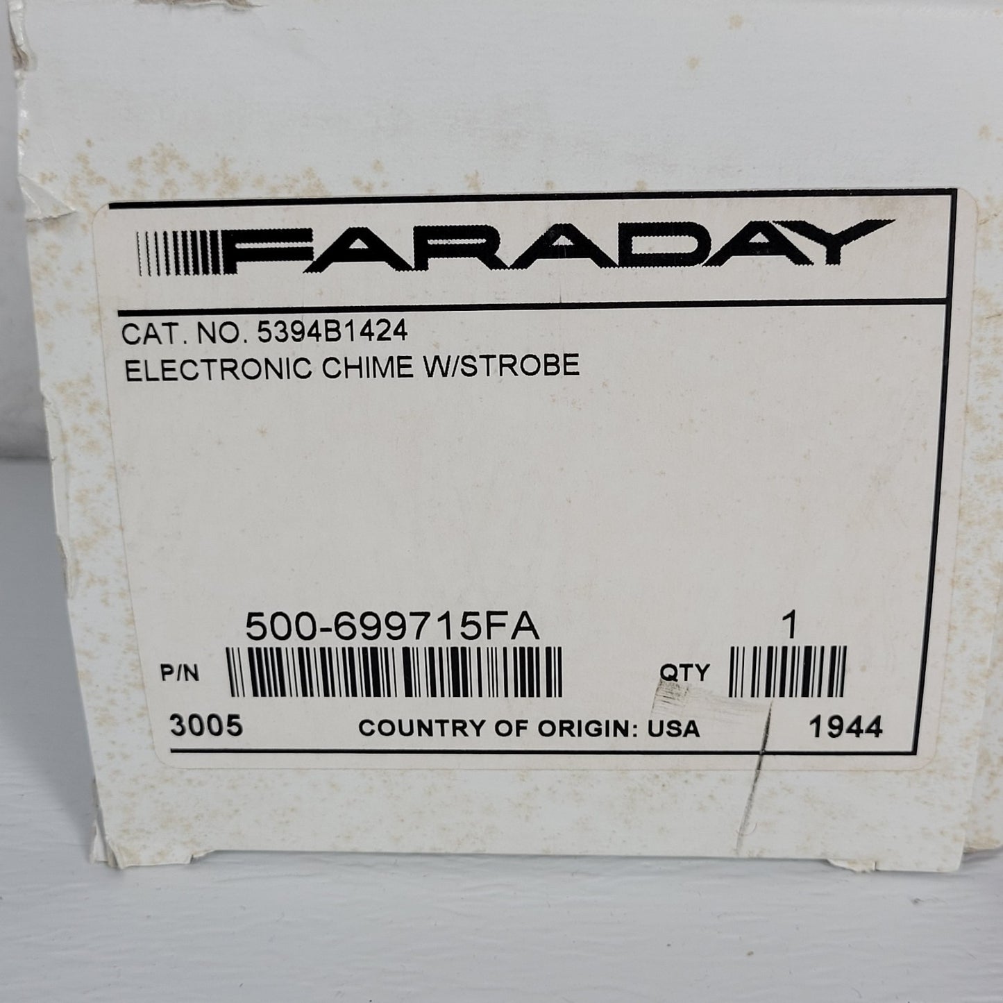 Faraday 5394B1424 Electronic Chime w/ Strobe Fire Alarm Red 500-699715FA