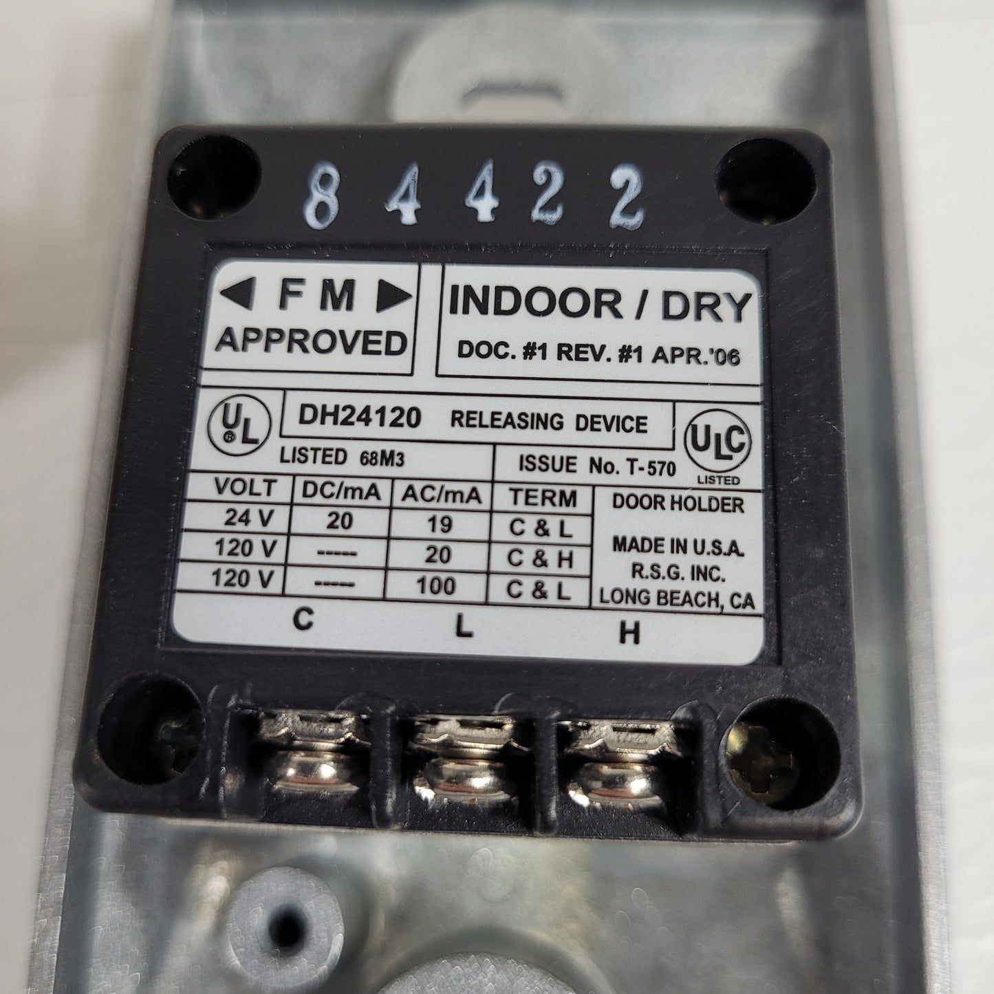 Electromagnetic Door Holder DH24120FPC Semi Flush Mount Fire Alarm Door Holder