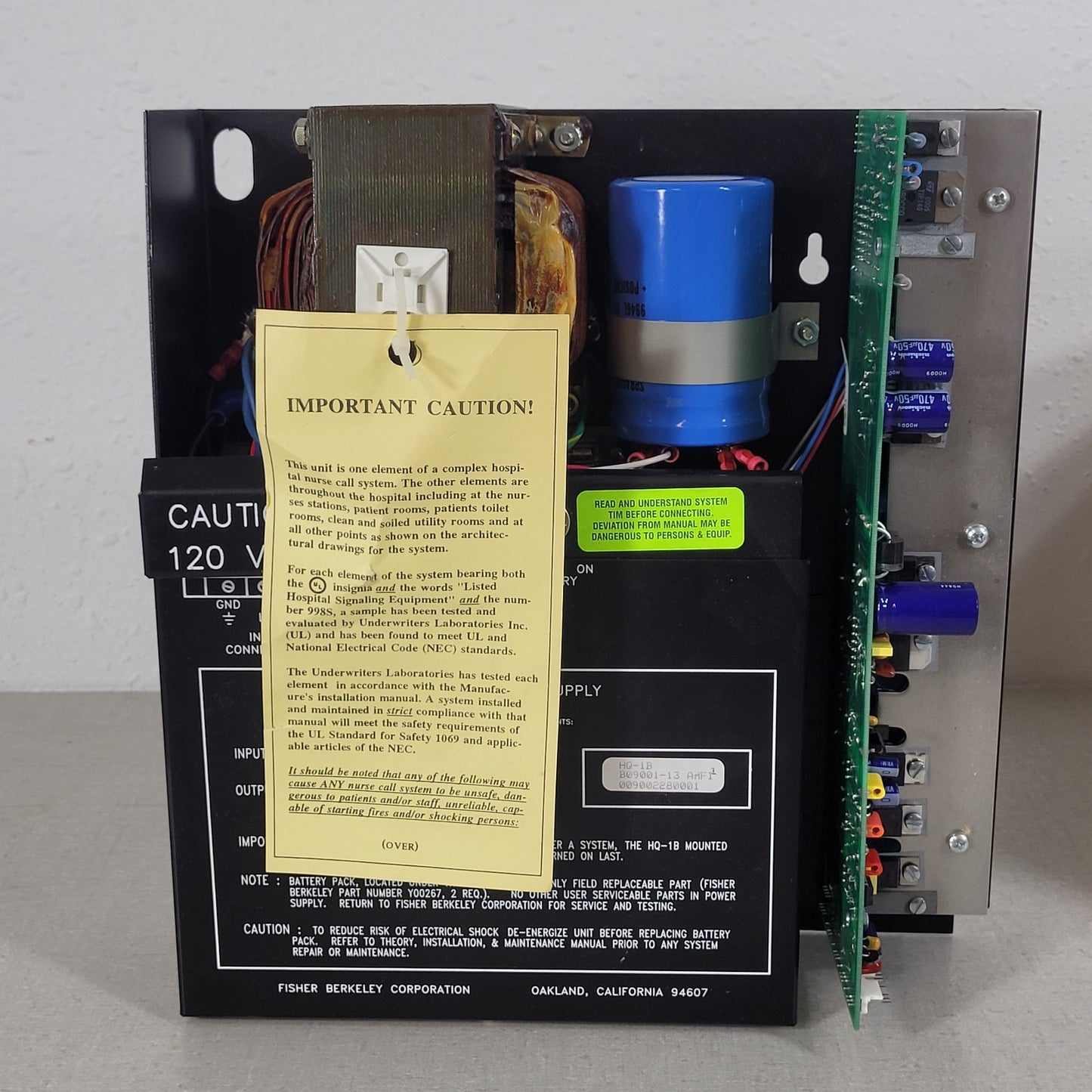 Ektacom HQ-1B Nurse Call DC Power Supply Class 2 B09001-13 ARFI 28VDC 15VDC 5VDC