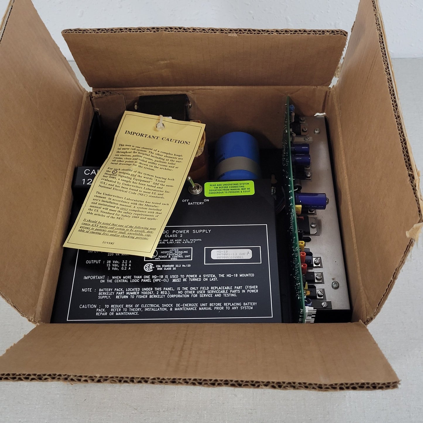 Ektacom HQ-1B Nurse Call DC Power Supply Class 2 B09001-13 ARFI 28VDC 15VDC 5VDC