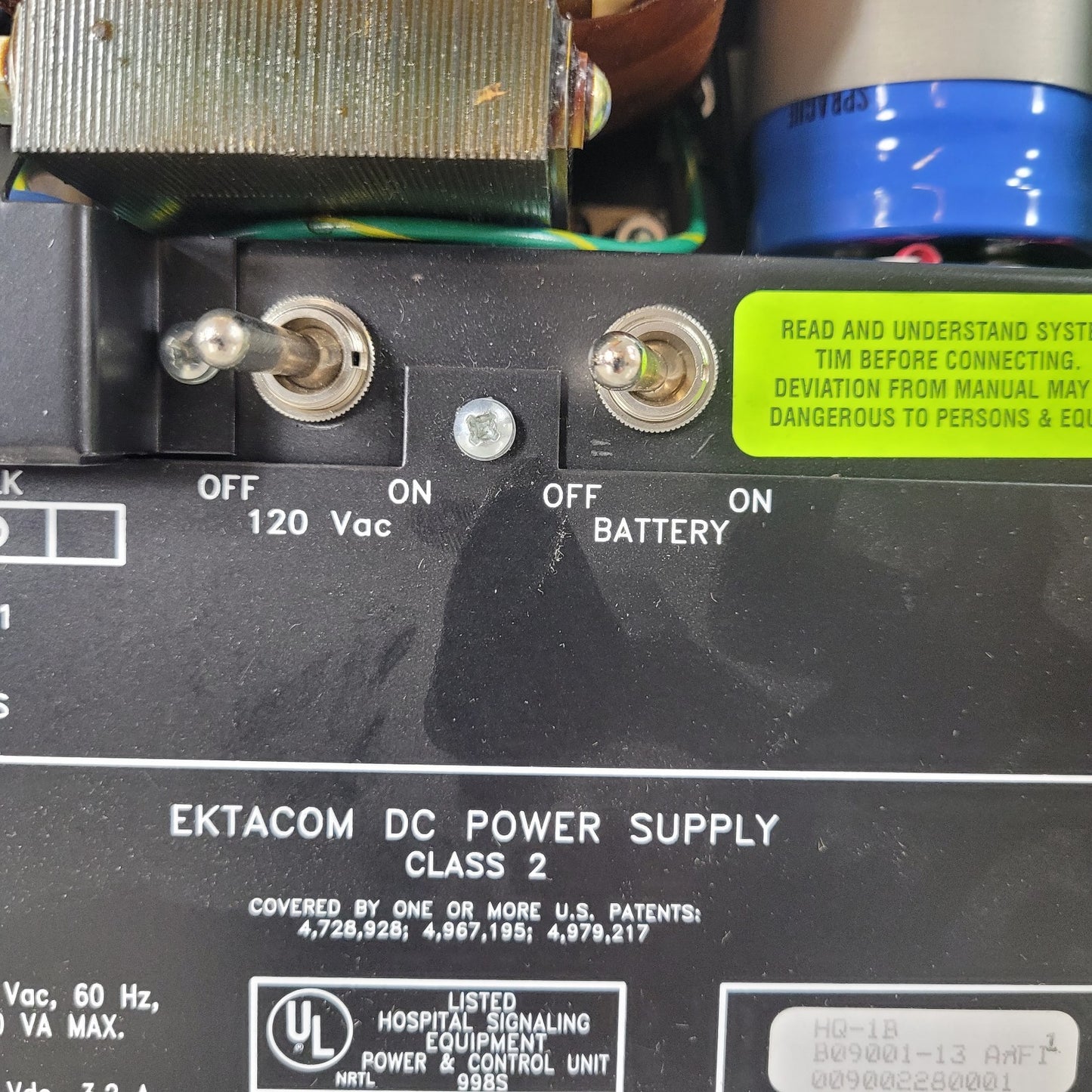 Ektacom HQ-1B Nurse Call DC Power Supply Class 2 B09001-13 ARFI 28VDC 15VDC 5VDC